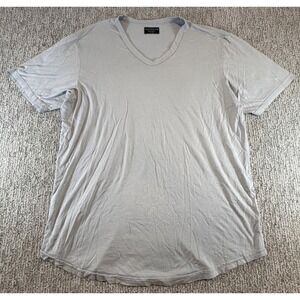 Goodlife V-Neck T-Shirt Mens XXL Gray Supima Micromodal Curved Hem Made in USA